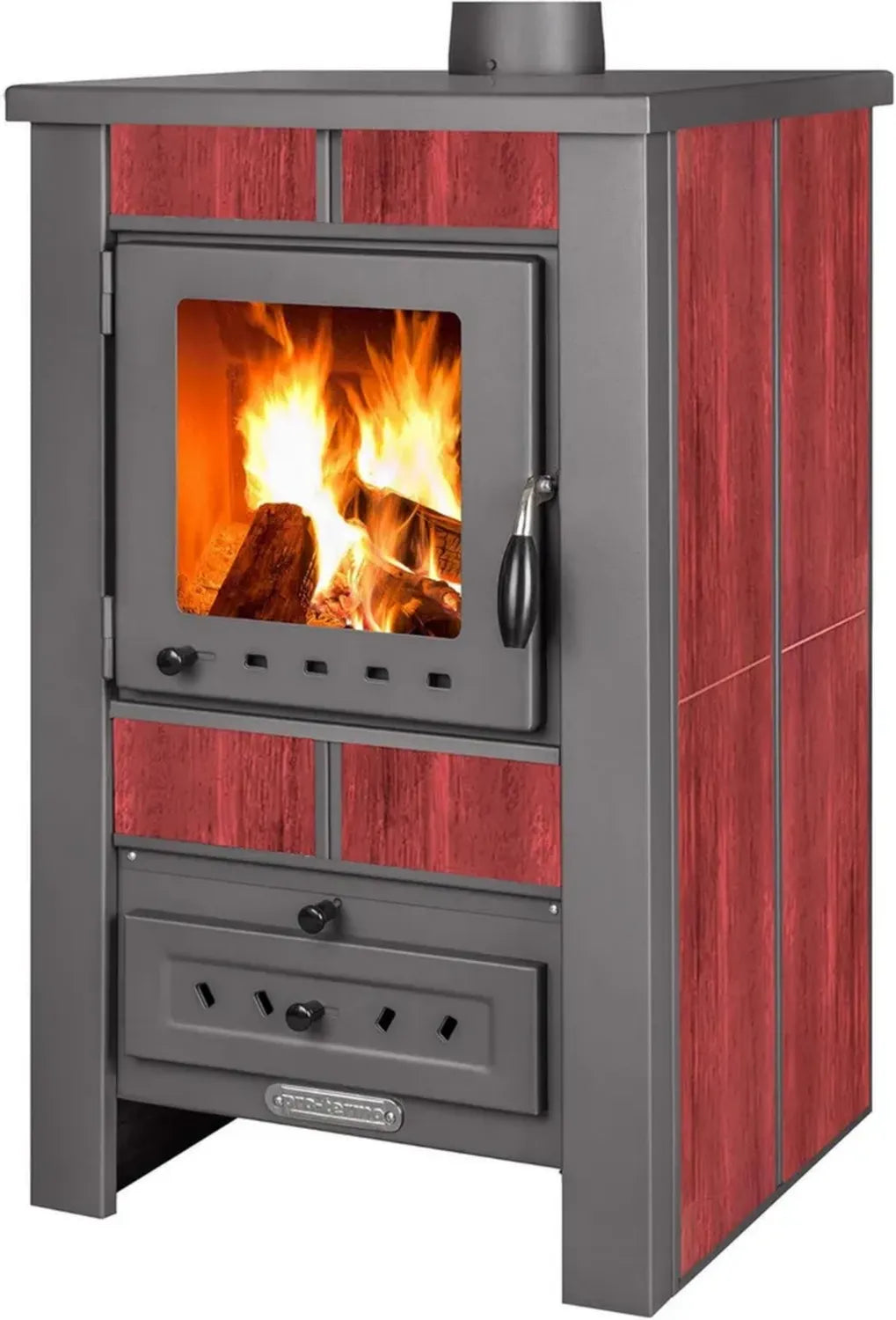 Alpina G Rot Kaminofen mit 8 kW Leistung und Sichtfenster