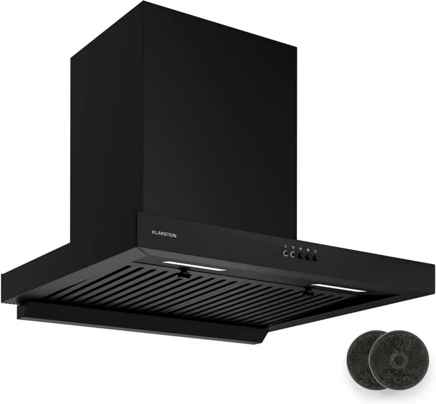 Klarstein AeroClean 60 cm Wandhaube, 721 m³/h Boost, Energieklasse A++, LED-Licht, Schwarz, Abluft & Umluft