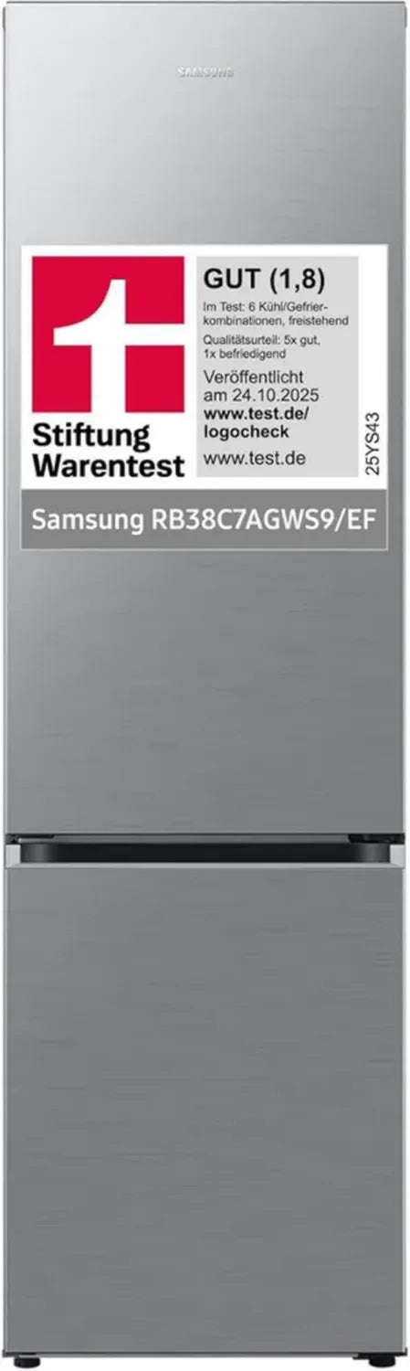 Samsung AI Kühlschrank mit Gefrierfach, 387 l, Twin Cooling Plus, Edelstahl