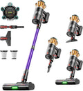 Kabelloser Akku-Staubsauger 600W mit 50000Pa Saugkraft, 70 Min Laufzeit, 1,8L Behälter, Anti-Verhedderungsbürste, Selbststehend, OLED-Display, Wandhalterung, ideal für Teppiche, Tierhaare, Hartböden und Auto