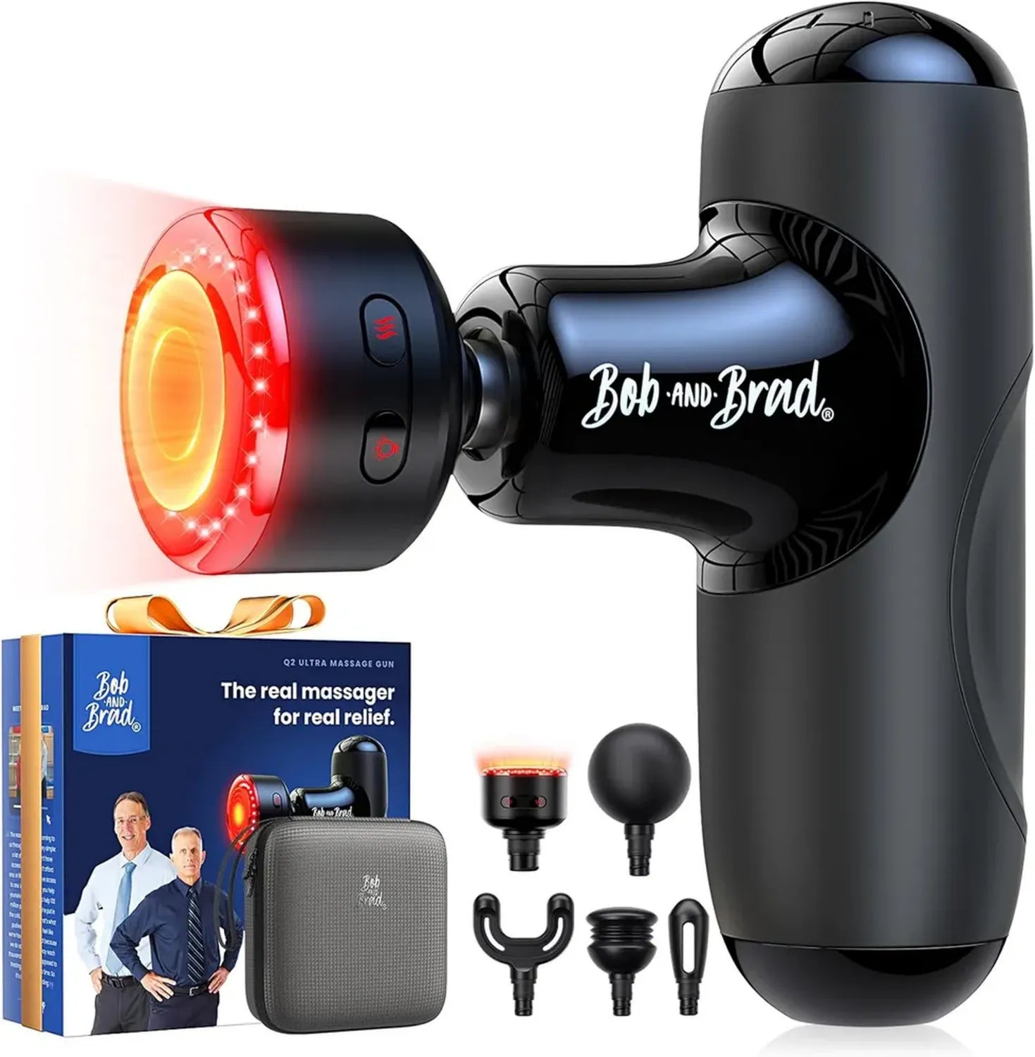 Bob und Brad Q2 Ultra Infrarot-Massagepistole mit Heizfunktion, Kompakte und Leise Muskelmassagegerät mit Tragetasche