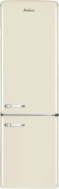 Amica Retro Kühl-Gefrierkombination Coffee Cream Beige 181cm, Energiesparend, 4-Sterne-Gefrierfach