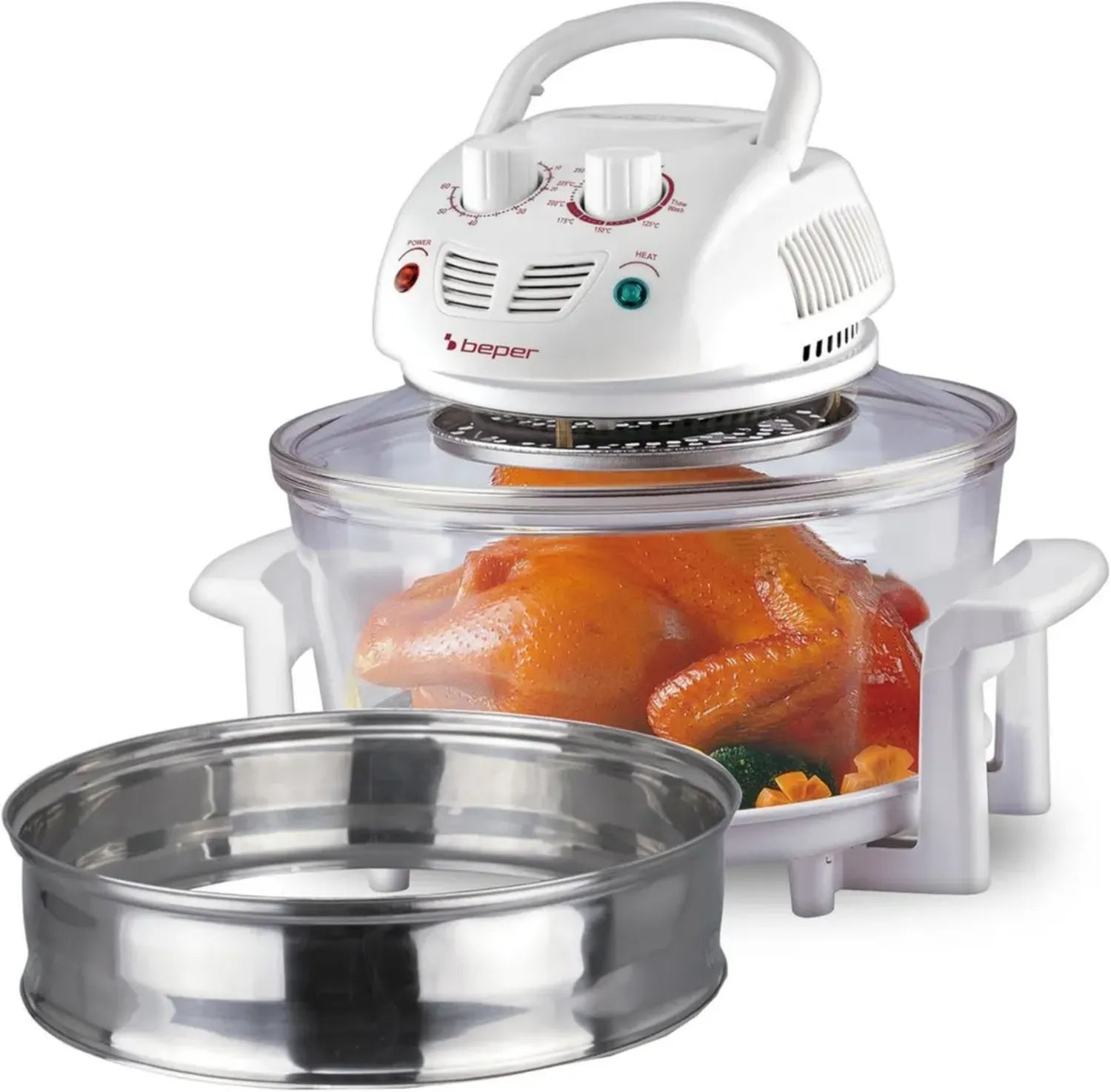 BEPER Halogenofen 18L, Timer 60 Min, Weiß