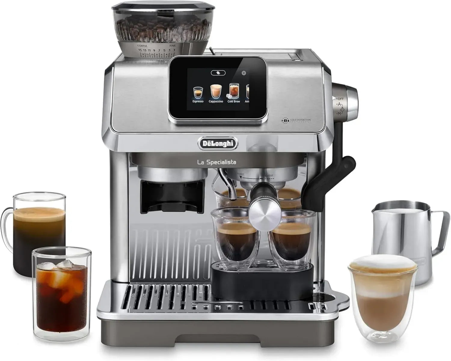 De'Longhi Espressomaschine La Specialista Touch, 10 Programme, Cold Brew Funktion, Milchaufschäumer, Touchscreen (EC9455.M)
