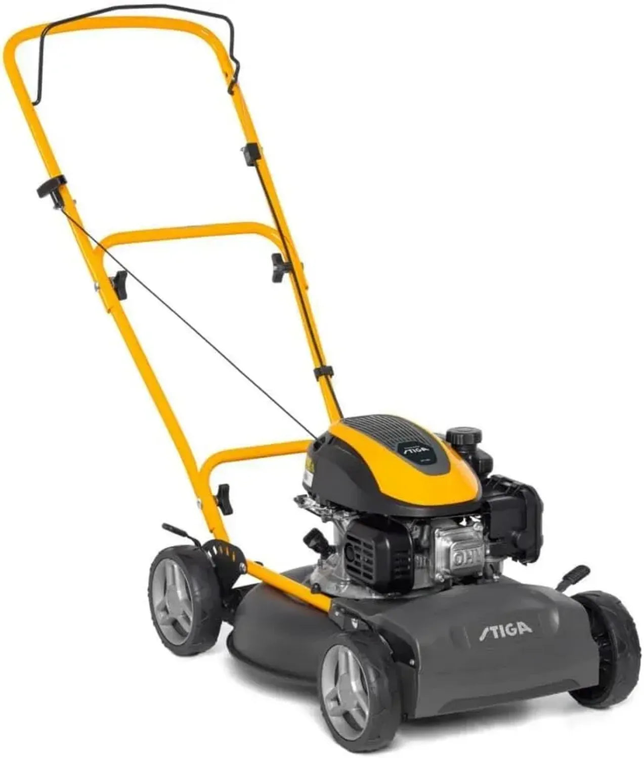 STIGA Multiclip 47 Benzin-Mulchmäher, 45 cm, Ergonomischer Griff, 5-fach Höhenverstellung