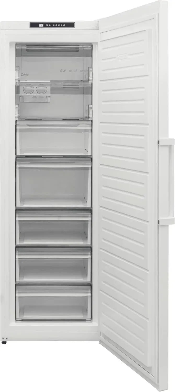 SHARP Gefrierschrank 186 cm freistehend, NoFrost, 279 L Volumen, Eisbereiter, Weiß, Energieeffizienzklasse D