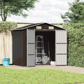 Metallgerätehaus Braun 205x129x183 cm aus verzinktem Stahl für Garten und Terrasse