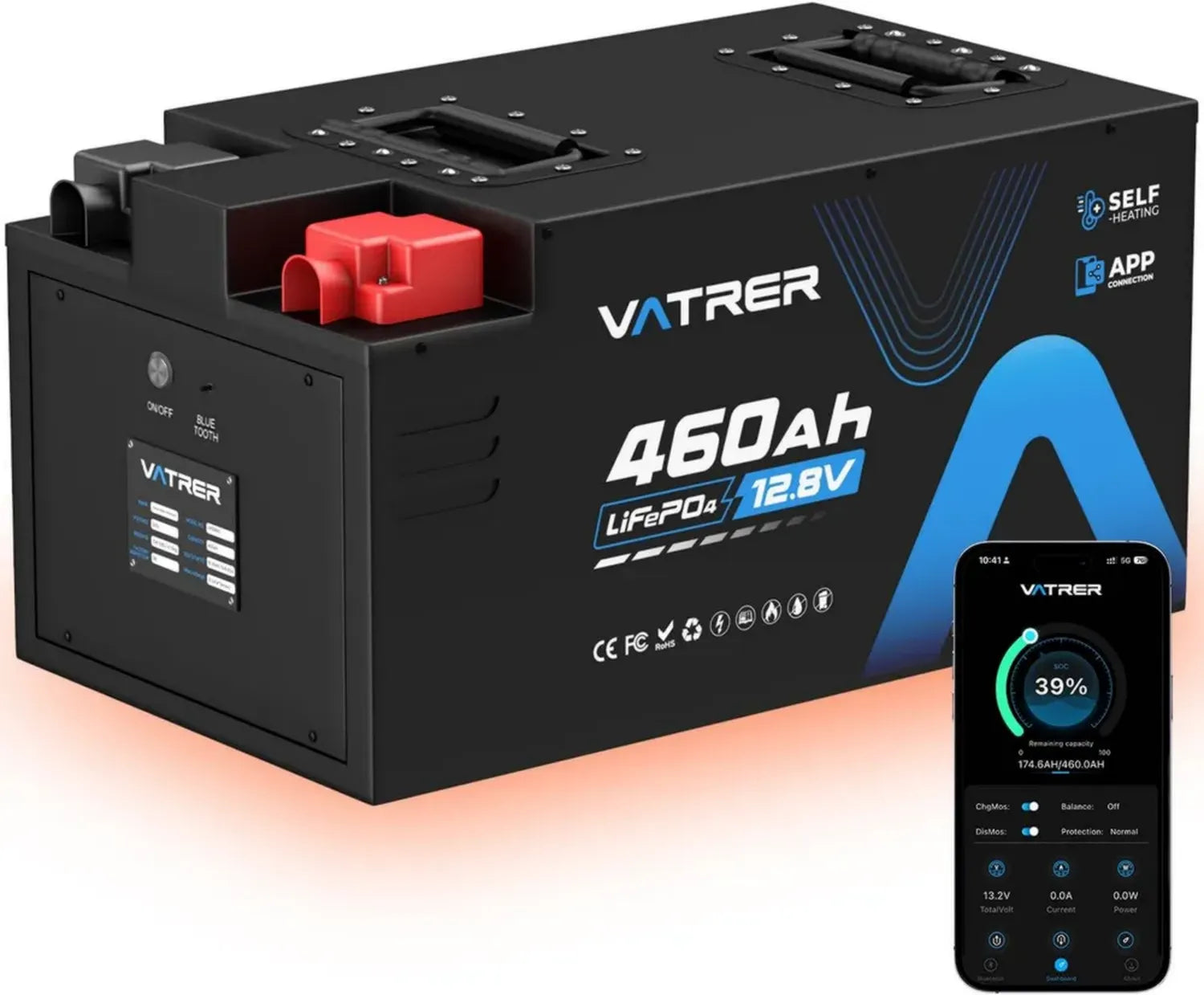 Leistungsstarke 12V 460Ah LiFePO4 Batterie für Wohnmobile mit Selbstaufheizung und APP-Überwachung, 300A BMS, 5888Wh, über 5000 Ladezyklen