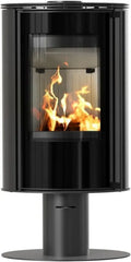 Moderner Holzofen Erik 5,5 kW mit Clean-Glass-System und Termotec in Schwarz