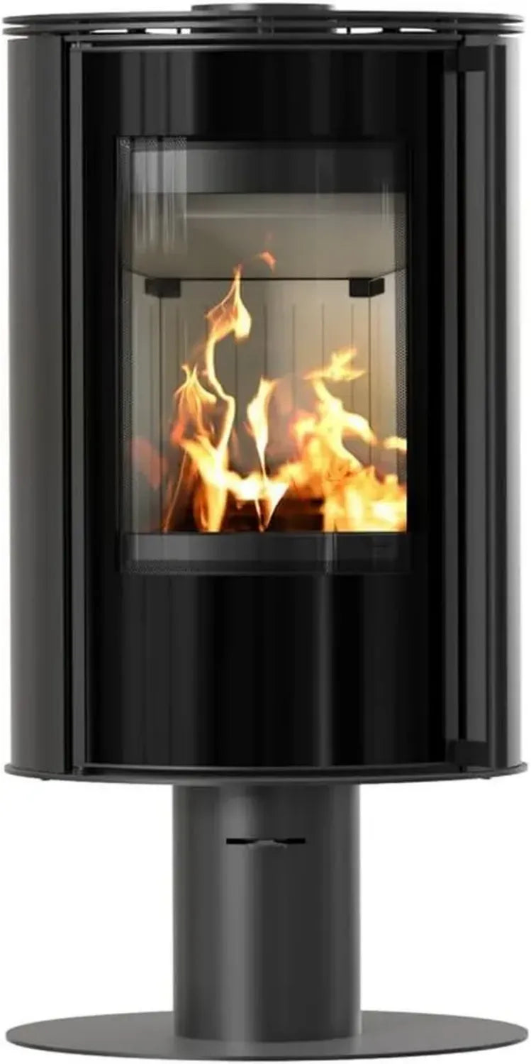 Moderner Holzofen Erik 5,5 kW mit Clean-Glass-System und Termotec in Schwarz