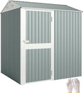 Outsunny Metallgerätehaus 3,5 m², abschließbarer Gartenschuppen mit Satteldach und Belüftung, 209 x 177 x 236 cm, hellgrau