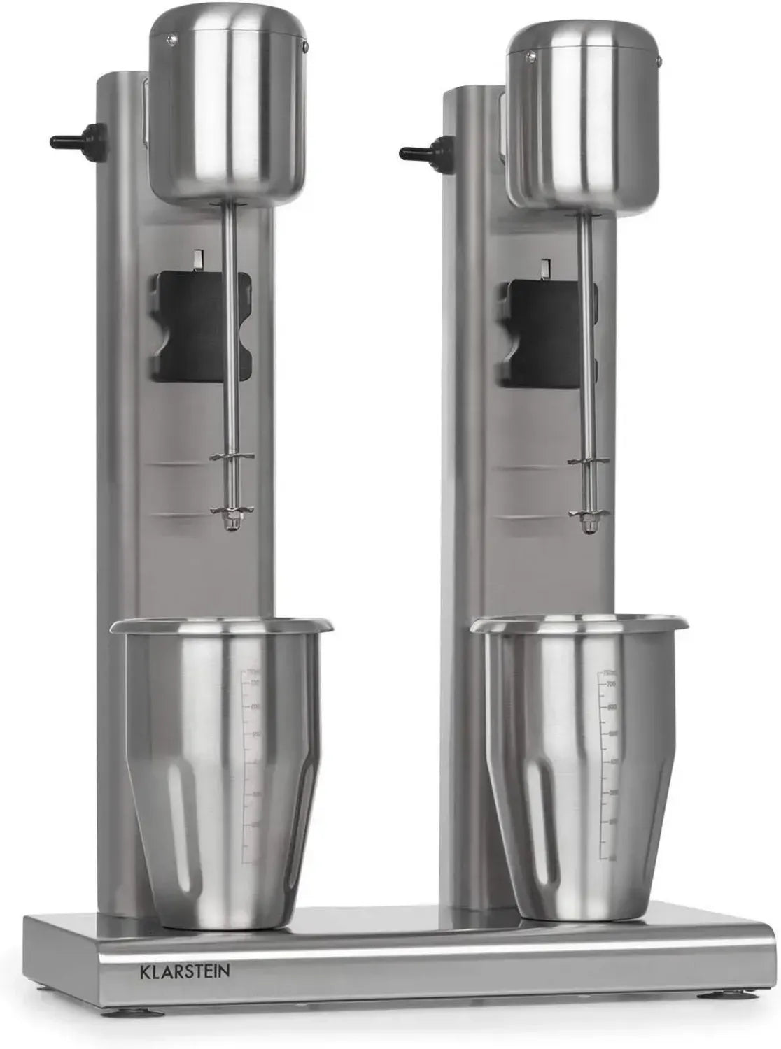 Klarstein Kraftpaket II Pro Doppel-Getränkemixer, 160W, Edelstahlbecher, 20000 U/min, für Shakes & Cocktails, silber