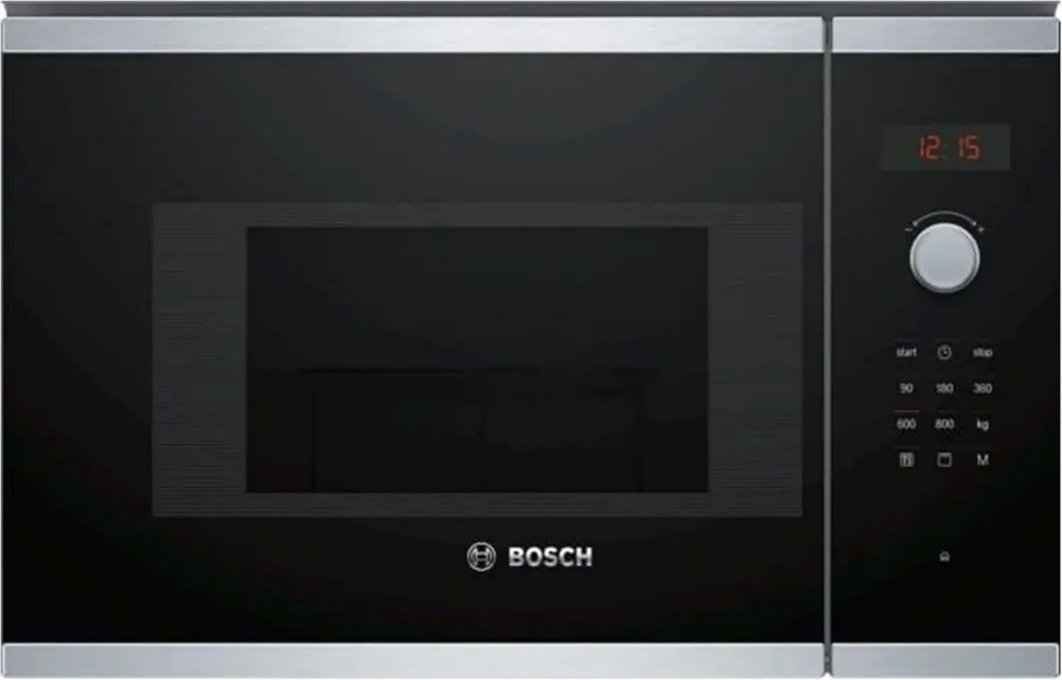 Bosch Einbau-Mikrowelle 20L 800W Schwarz Edelstahl mit Drehteller und Touch-Bedienung