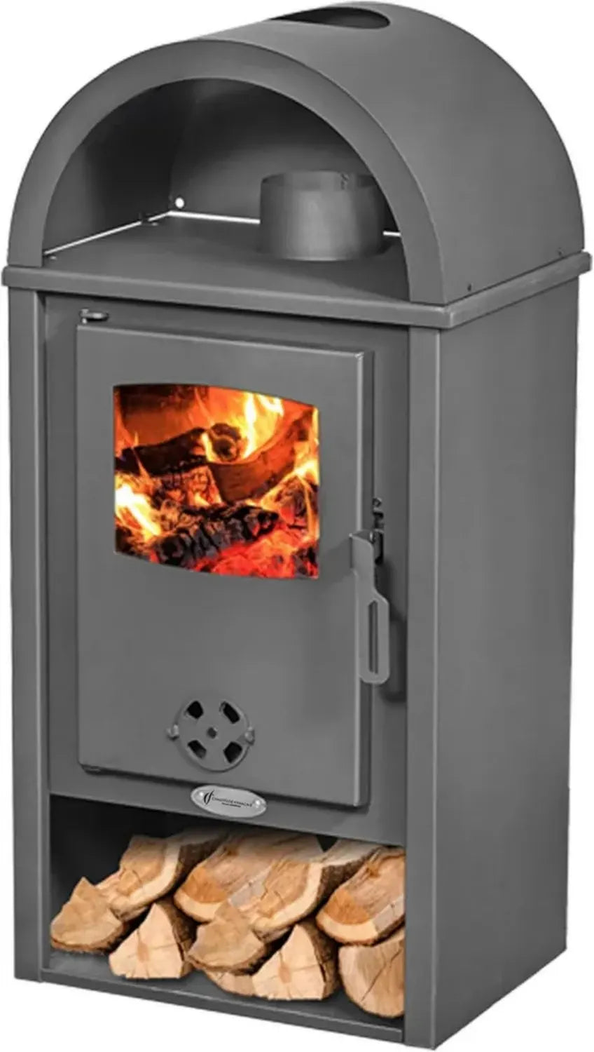 Sannover Dikar 10 kW Holzofen - Keramikverkleidung, Natürliche Belüftung, Modernes Design, Freistehend, Selbstreinigung, Sicherheit