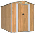 vidaXL Metall Gerätehaus für den Garten, 192x274x223 cm, hellbraun