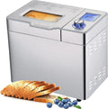 MEYKEY Brotbackmaschine, 900 g Kapazität, 12 Programme, 3 Bräunungsstufen, 550 W, Silber