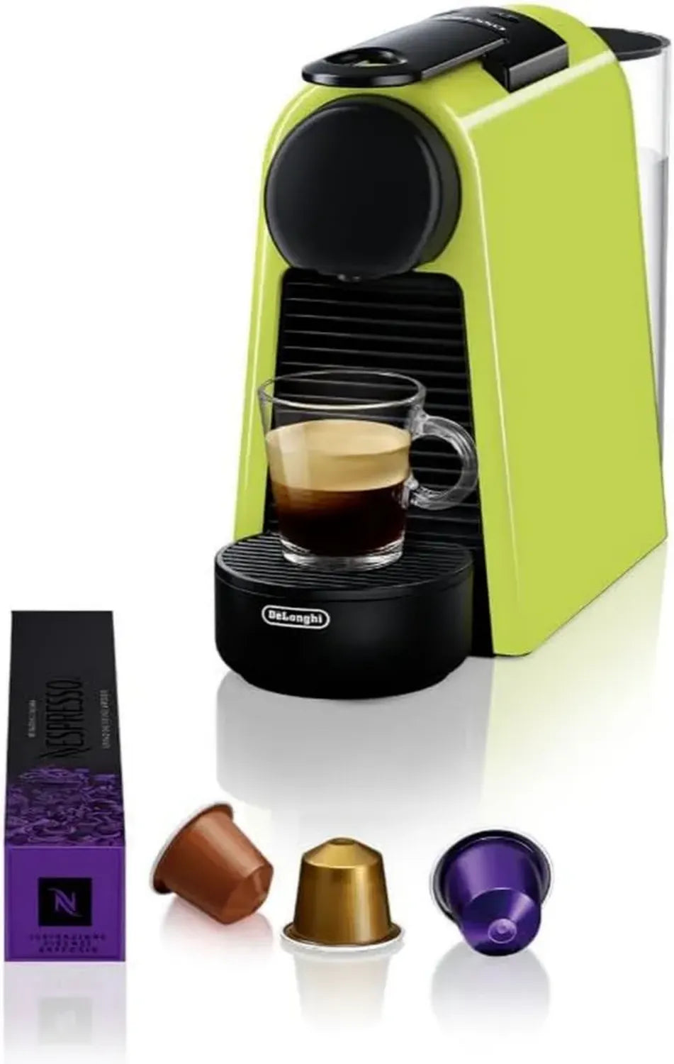 De'Longhi Essenza Mini Kapselmaschine Limegrün mit 19 Bar Druck, kompakt und leistungsstark