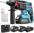Seesii Akku-Bohrhammer 2,5J: 600W bürstenloser Motor, 2x 4,0Ah Akkus & Ladegerät, verbessertes Sicherheitsdesign, vielseitige Schlagbohrmaschine für Heimwerker & Bauprojekte
