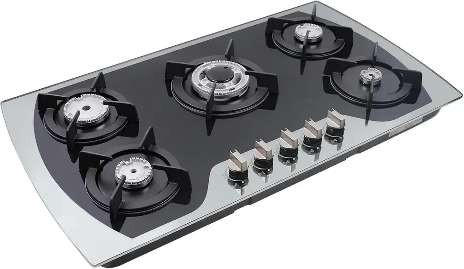 5-flammiges Gaskochfeld mit Sicherheitsfunktionen, 90cm für Erd- und Propangas