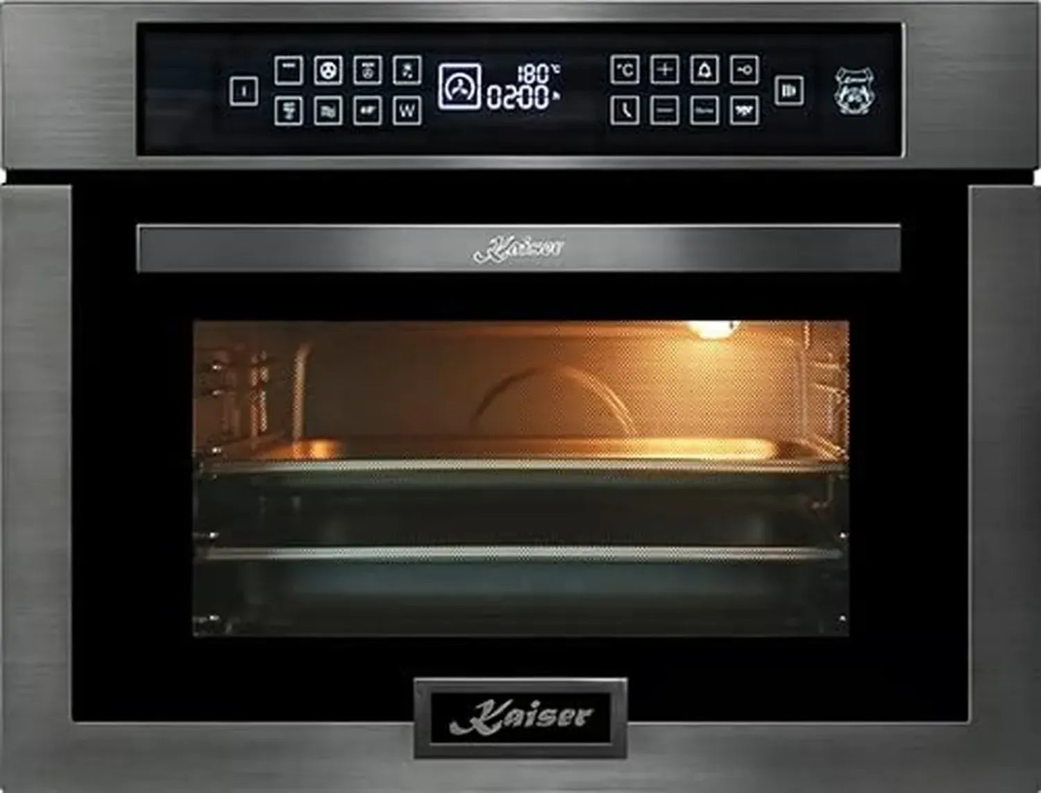 Kaiser Mikrowellen-Ofen EM 6307 RS, 38L, 45cm Höhe, Touch-Steuerung, 22 Programme, Elektronische Uhr, Heißluft & Infrarotgrill, Edelstahl