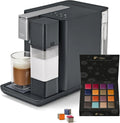 Tchibo Qbo MILK MASTER Kapselmaschine mit 16 Qbo Kapseln, für Cappuccino und Espresso, mit Milchtank, Gentle Grey