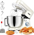 Leistungsstarke 2000W Küchenmaschine, 8L Edelstahlschüssel, 6 Geschwindigkeiten, Geräuscharmer Teigkneter mit Knethaken und Schneebesen