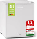Stillstern Kompakter Kühlschrank 45L mit Abtauautomatik und Schloss, Geräuscharm, Perfekt für Küche, Büro, Schlafzimmer, Hotels und kleine Wohnungen, Mini-Kühlschrank Weiß