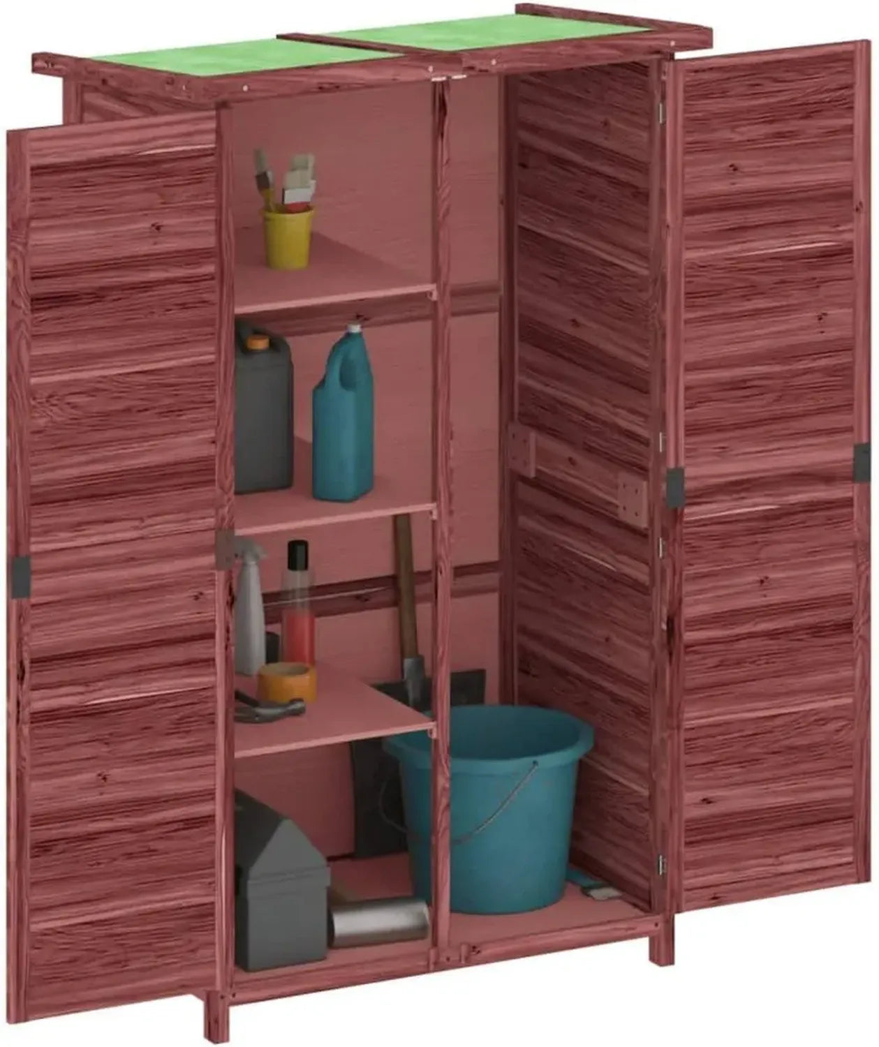 Holz-Gartenhaus für Außenbereich, wetterfest, Kiefernholz, 83x57x140 cm