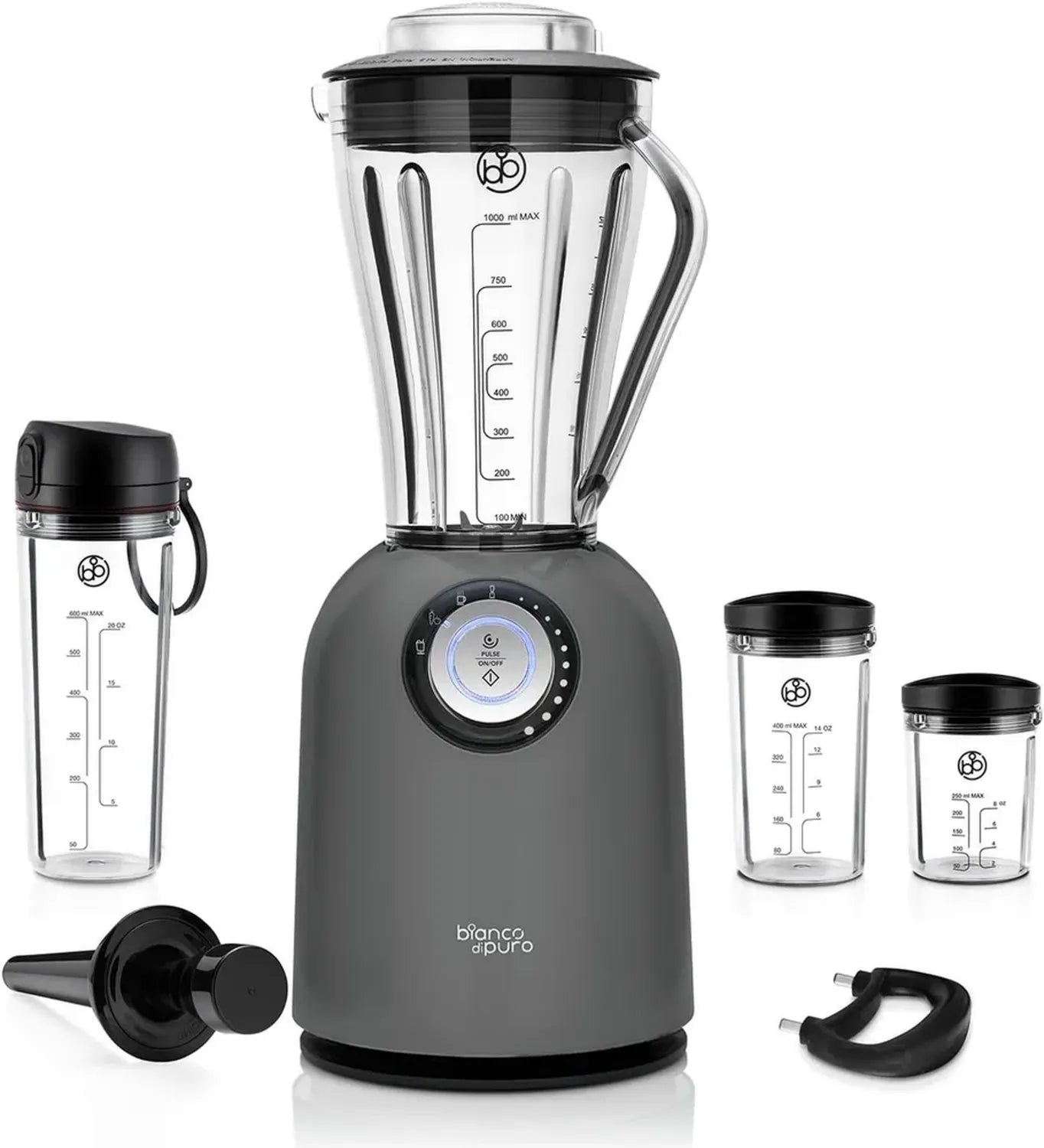 Hochleistungsmixer für Smoothies mit 24.500 U/Min, inklusive Sportbecher, 3 Programme, 10 Geschwindigkeiten, BPA-freier Tritan-Behälter