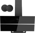 IsEasy Wand-Dunstabzugshaube 90cm, leistungsstark 578 m³/h, 4 Stufen, Touch-Steuerung, Abluft, Timer 1-9 Min, leise 58dB, Schwarz, Effizienzklasse A++
