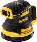 DEWALT 18V Akku-Exzenterschleifer, 125 mm Schleifpapier, Drehzahlregulierung, Staubschutz, Klettfix-System, ohne Akku/Ladegerät