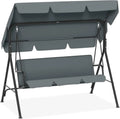 3-Sitzer Hollywoodschaukel mit Sonnendach, wetterfest bis 200kg, 193x110x152cm, Anthrazit