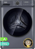 CHiQ Waschmaschine 7kg, Inverter-Motor, Energieklasse A, 60x47x84 cm, Große Tür, Eco-Modus, Schnellwäsche, Selbstreinigung, Kindersicherung, 1200 U/min, Grau