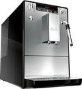 Melitta Kaffeevollautomat Solo & Milk - Kompakte Espressomaschine mit Milchaufschäumer, abnehmbarer Wassertank, ideal für Kaffee und Cappuccino, Silber