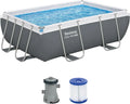 Bestway Power Steel Rechteckpool-Set mit Filterpumpe, 282 x 196 x 84 cm, grau