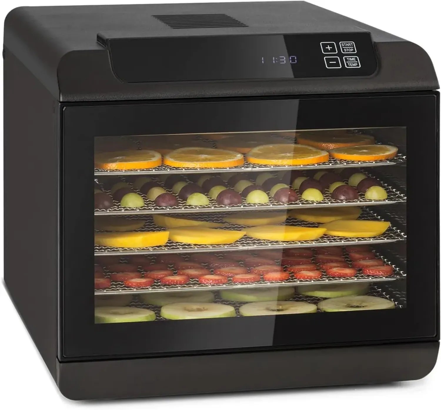 Klarstein Arizona Dehydrator - Vielseitiger Dörrautomat, 500W, 35-70°C, 6 Fächer, Schwarz