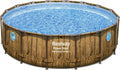 Bestway Power Steel Pool Rund 488x122 cm, Pinienholz-Design