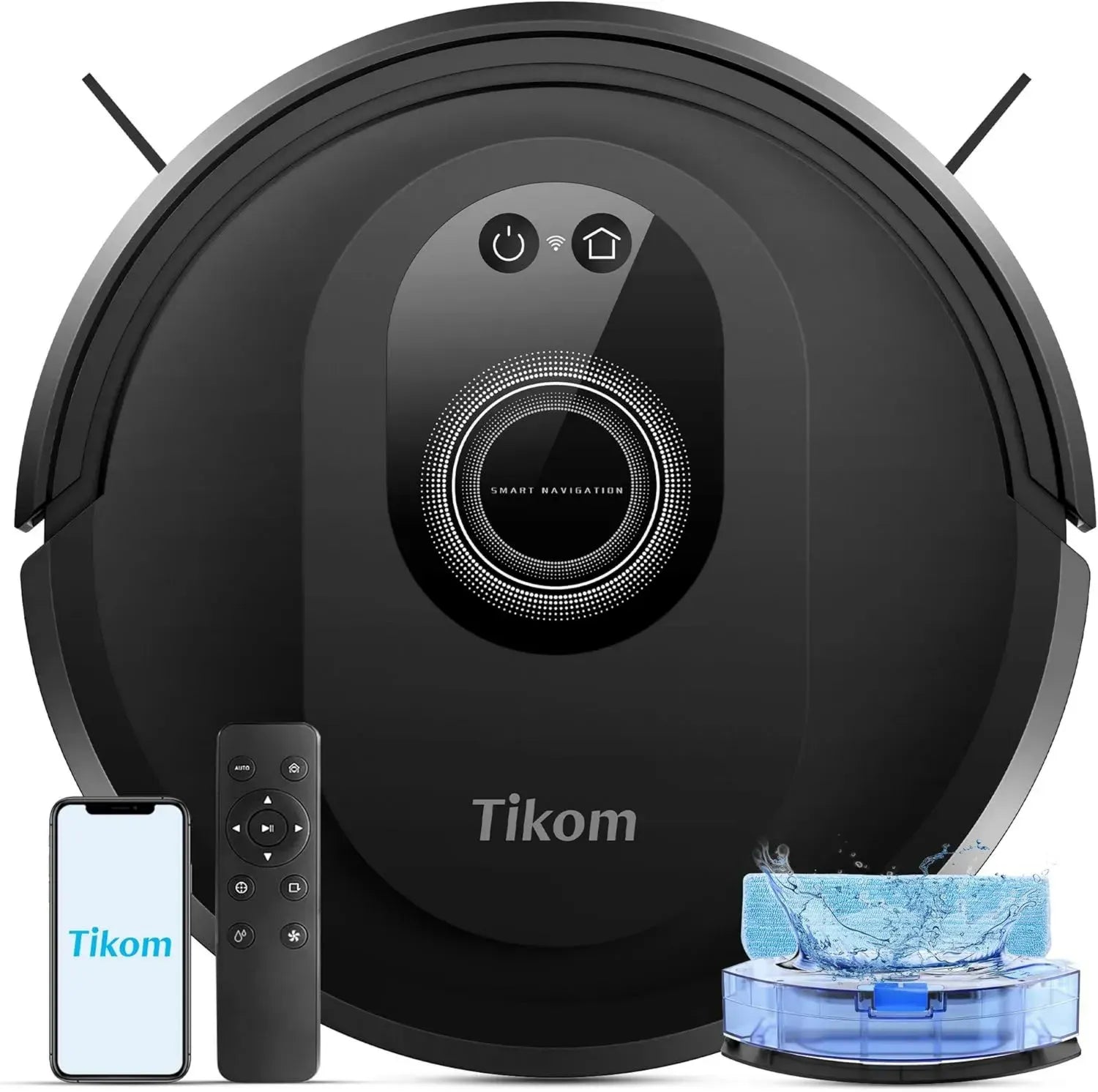 Tikom 2-in-1 Saug- und Wischroboter G8000 Max, 5000Pa Saugleistung, WLAN, Selbstaufladend, 150 Min Laufzeit, Perfekt für Tierhaare und alle Böden