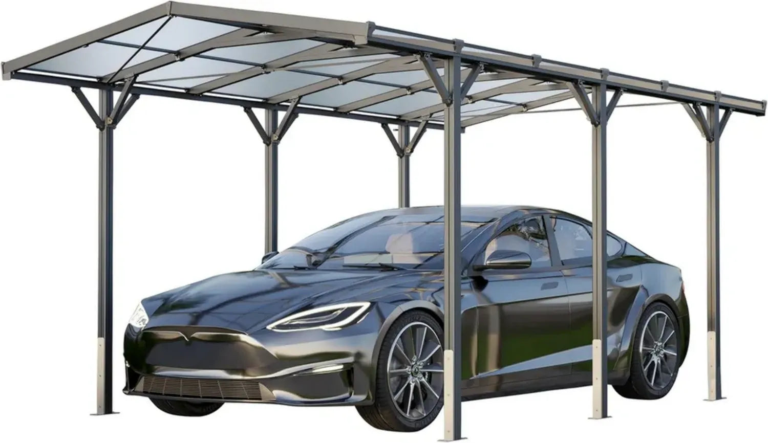 Aluminium Carport 2,85x5,05m in Anthrazit für PKW Schutz