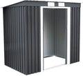Robustes Metall-Gartenhaus mit Schiebetüren und Fundament, 4,2m³ Stauraum, 213x130x173cm, Anthrazit