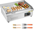 VEVOR Elektrische Grillplatte 3200W, 53x30 cm, Kombinierte Fläche, Inkl. Zubehör, Ideal für Verschiedene Gerichte