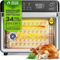 TurboTronic 19in1 Heißluftofen & Fritteuse - Multifunktionaler Mini-Ofen mit 2100W, 34L, Dörrfunktion, Airfryer & Grillmodus, 40-230°C