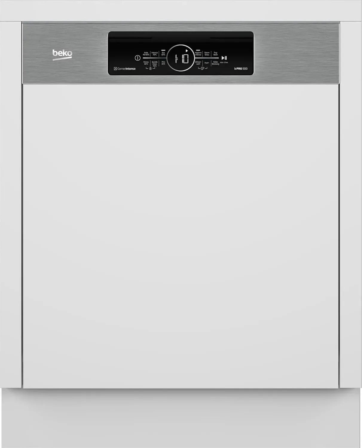 Beko BDSN36461XC teilintegrierter Geschirrspüler, 60 cm, 14 Maßgedecke, 3 Ebenen, 6 Programme, Türöffnung