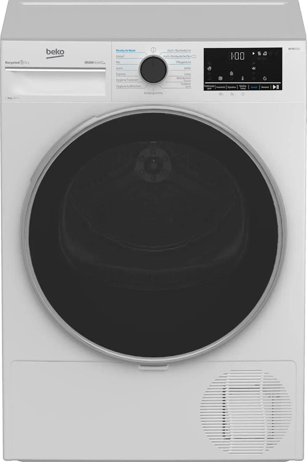 Beko Wäschetrockner 8 kg, Wärmepumpentechnologie, Allergikerfreundlich, 15 Programme, Dampf- und Knitterschutz, Leise, AquaWave Trommel, Weiß