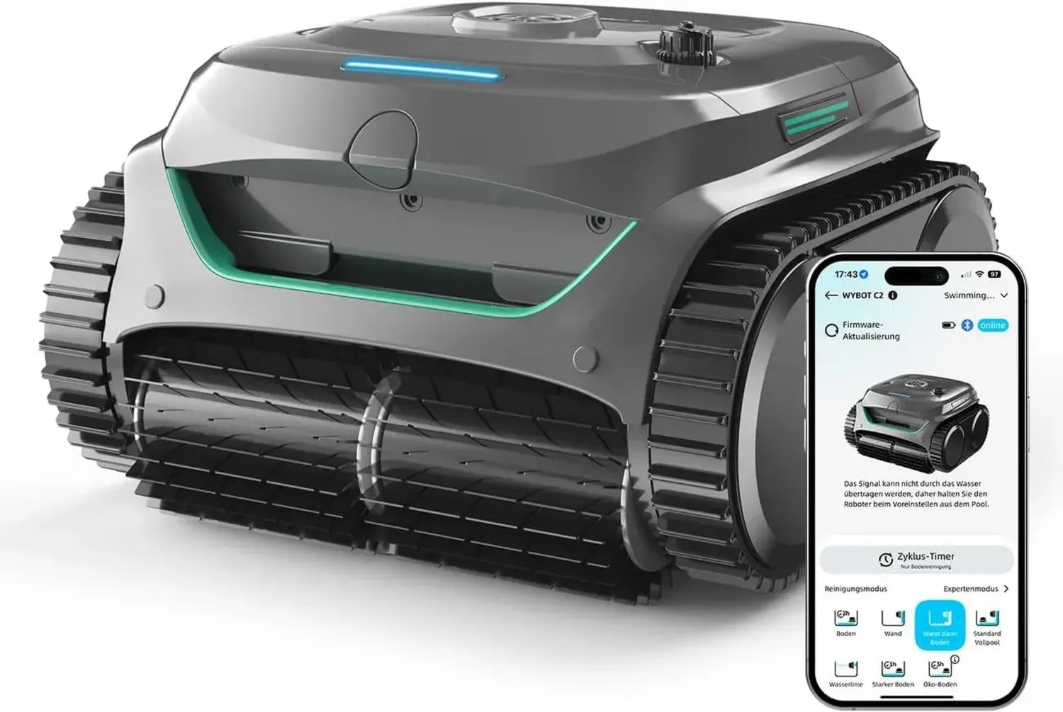 Poolreinigungsroboter WYBOT C2 mit Akku und Doppelfiltration für Pools bis 150㎡