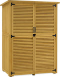 Wetterfester MCombo Holz-Gartenschrank für Balkon und Terrasse, 59x127x168 cm, Natur