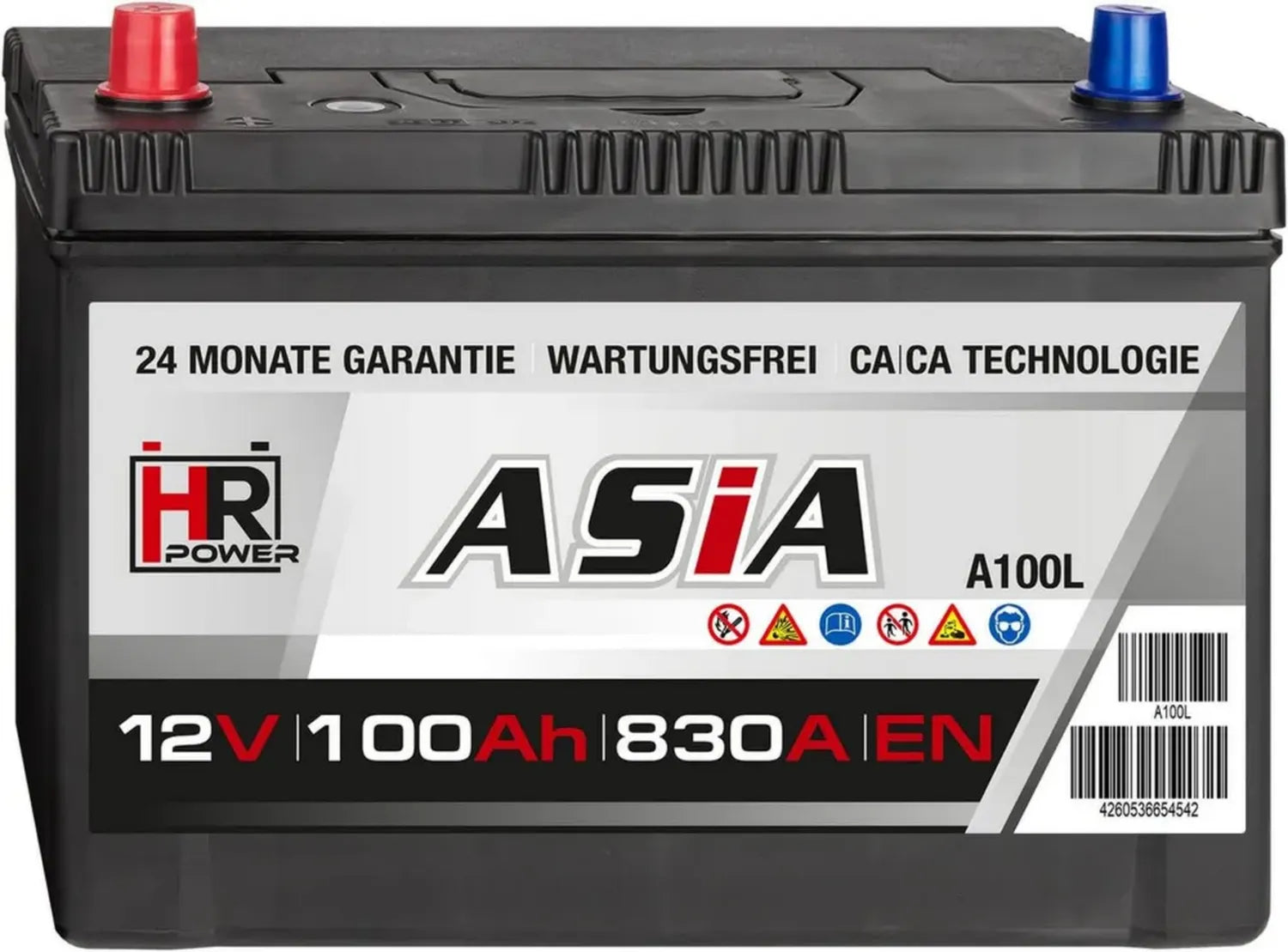 HR HiPower Asien 12V Starterbatterie Japan 100Ah Linkspol