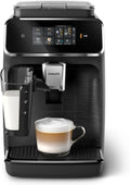 Philips Kaffeevollautomat mit Farbdisplay und LatteGo-Milchsystem, leises Brühen, Keramikmahlwerk, AquaClean Filter, Mattschwarz