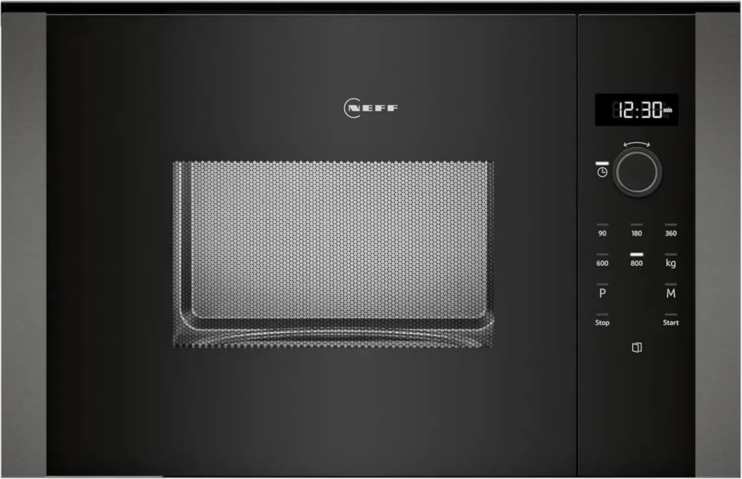 NEFF N 50 Einbau-Mikrowelle, Automatikprogramme, LED-Display, EasyClean, Ideal für Hocheinbau, Graphitgrau