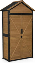 Wetterfester MCombo Gartenschrank aus Holz mit Metallgestell, 2 Regalböden, 45x90x165 cm